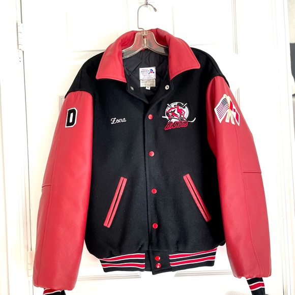 Bandits Ice hockey leather bomber jacket - Picture 2 of 14